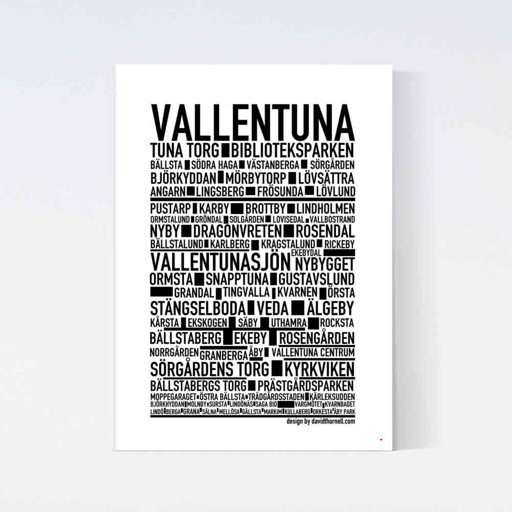 Vallentuna Text Poster WALLSTAR vallentuna-text-poster-wallstar