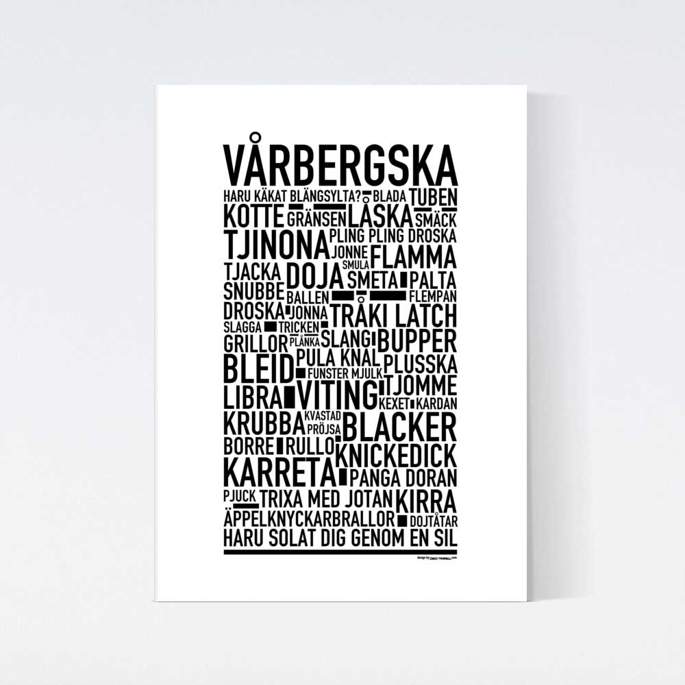 Vårbergska Dialekt Text Poster