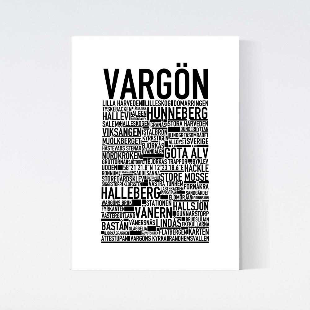Vargön Text Poster