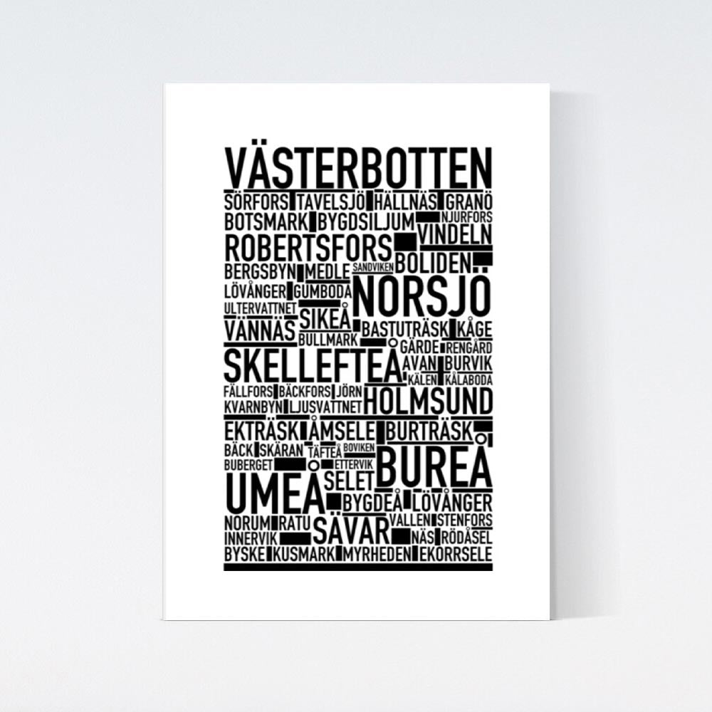 Västerbotten Landskap Text Poster