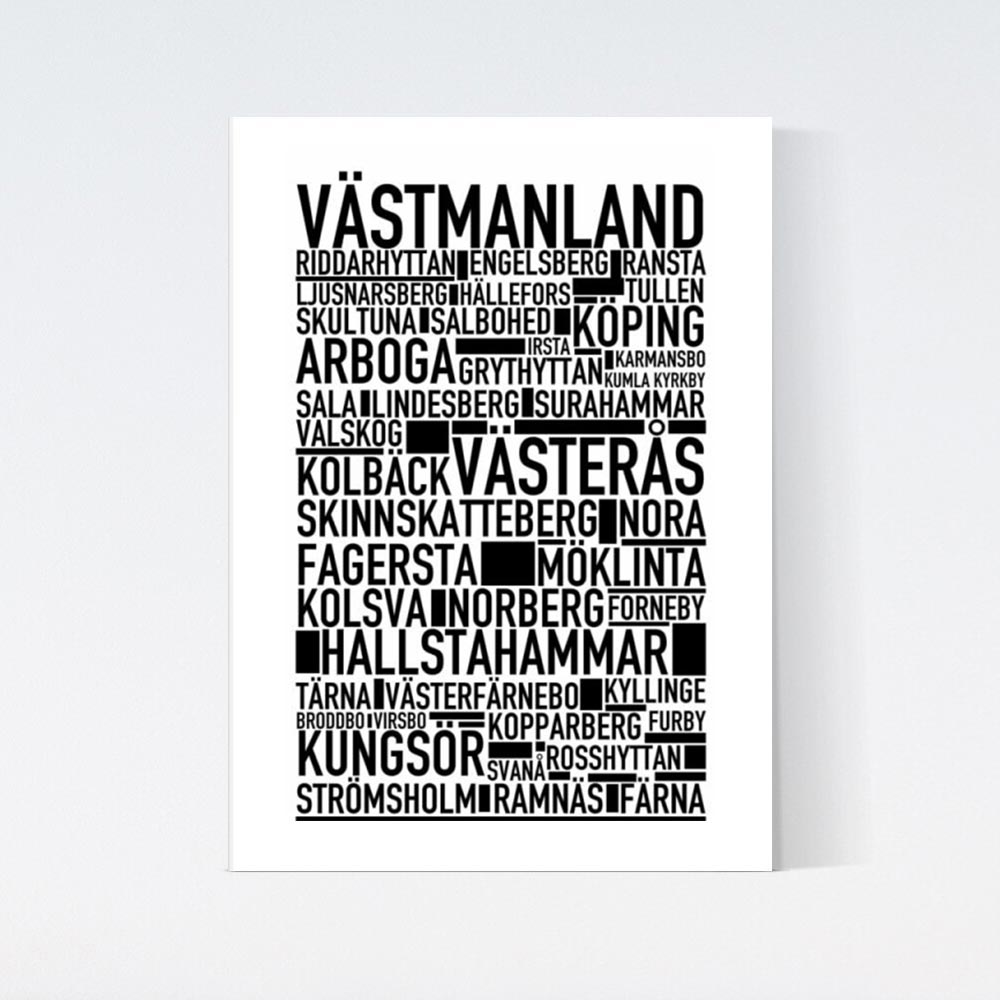 Västmanland Landskap Text Poster
