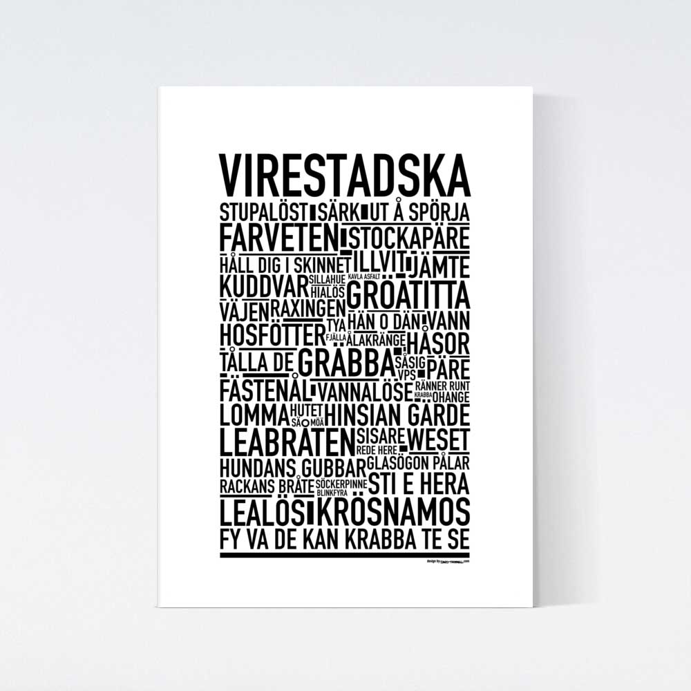 Virestadska Dialekt Text Poster