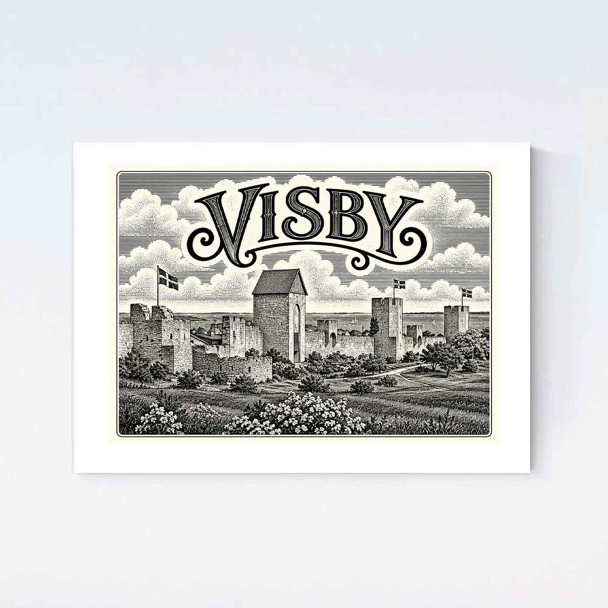 Visby Ringmur Nostalgi Poster