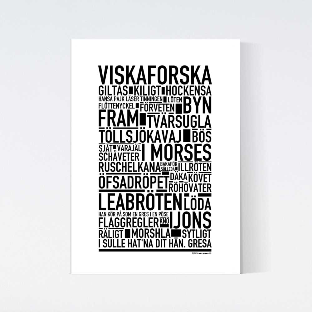 Viskaforska Dialekt Text Poster
