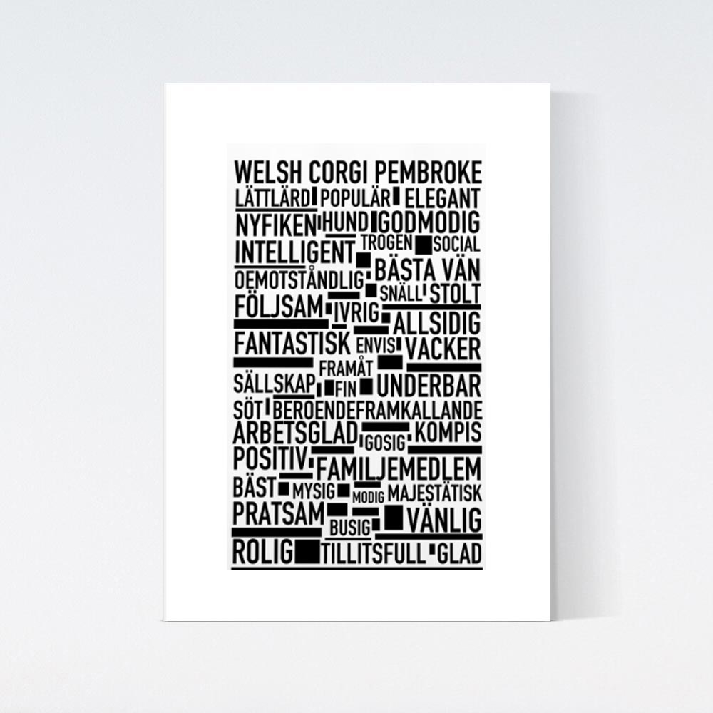Welsh Corgi Pembroke Text Poster