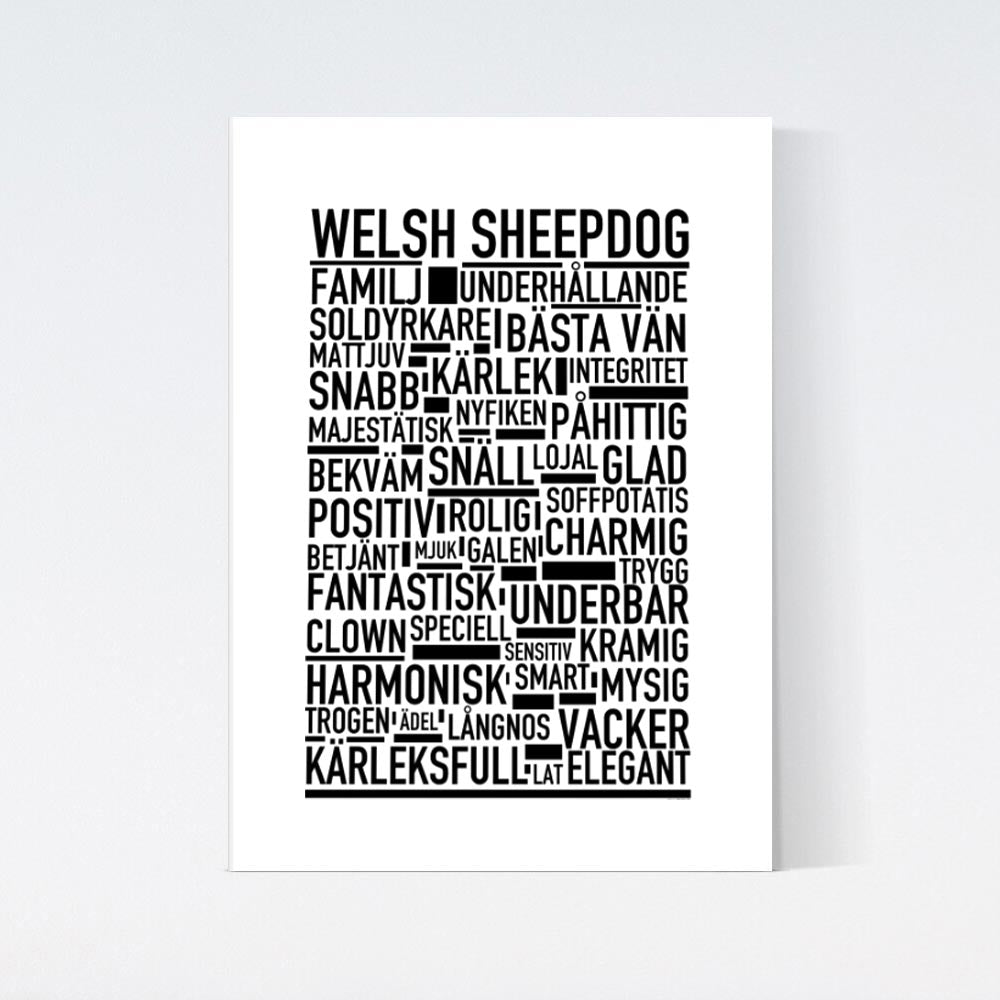 Welsh Sheepdog Text Poster
