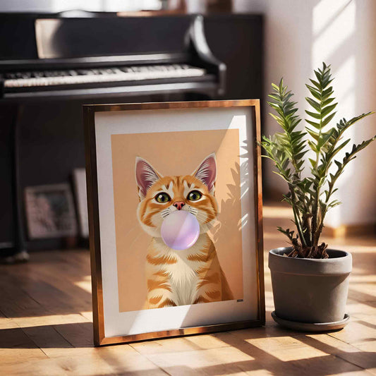 Bubblegum Cat Poster
