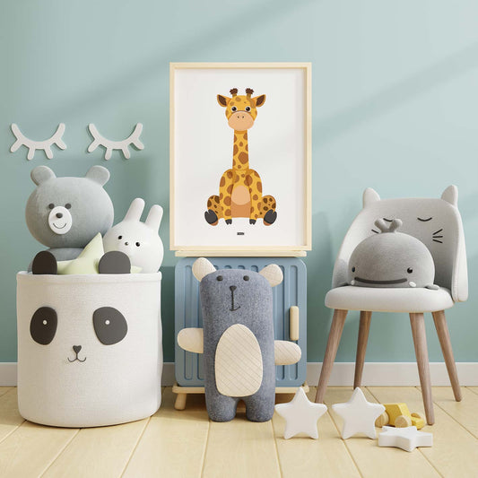 Sitting Giraffe Poster