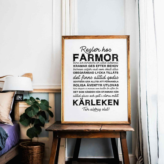 Regler Hos Farmor Poster