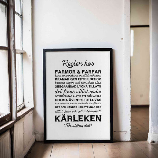 Regler hos Farfar Farmor Poster