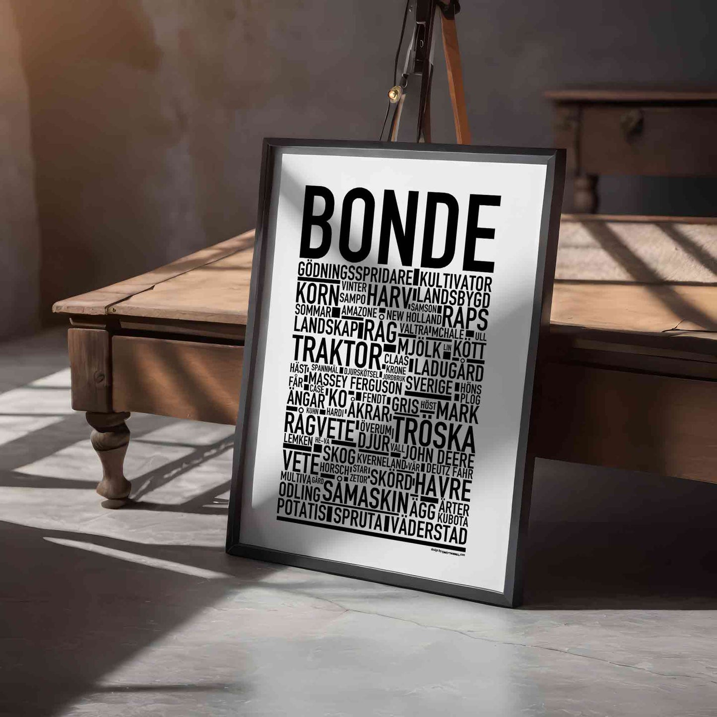 Bonde Yrke Text Poster