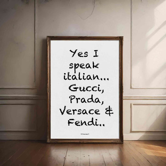 Yes I Speak Italian Poster