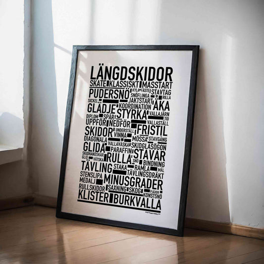 Längdskidor Text Poster