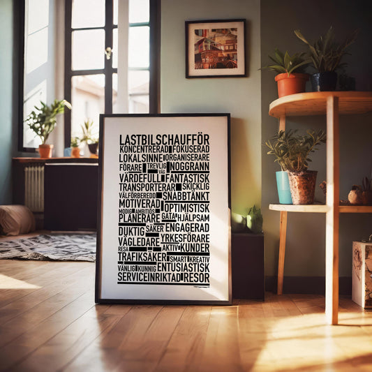 Lastbilschaufför Text Poster