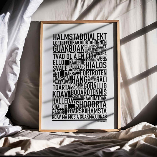 Halmstad Dialekt Text Poster