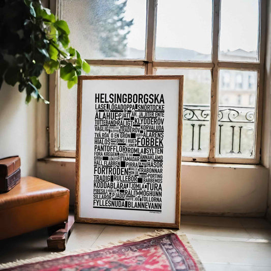 Helsingborgska Dialekt Text Poster