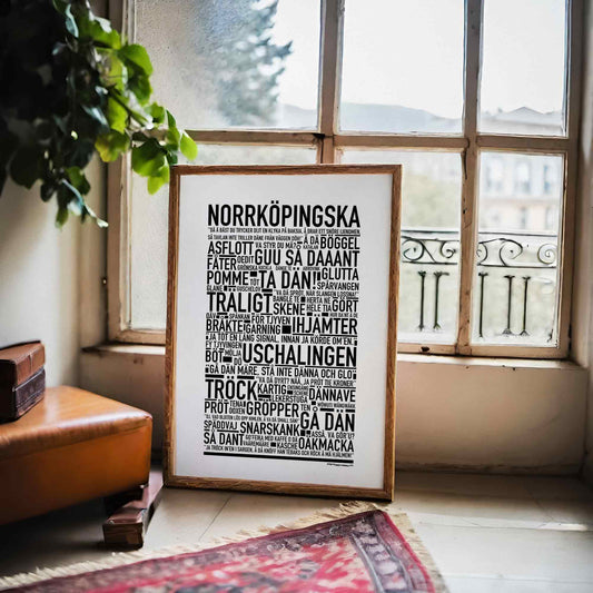 Norrköpingska Dialekt Text Poster