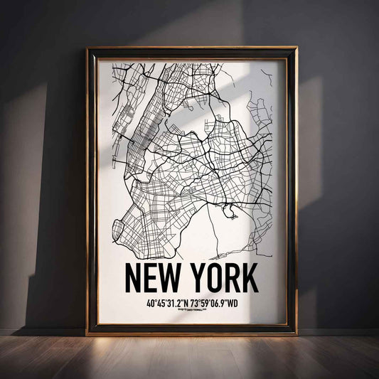 New York Map Poster
