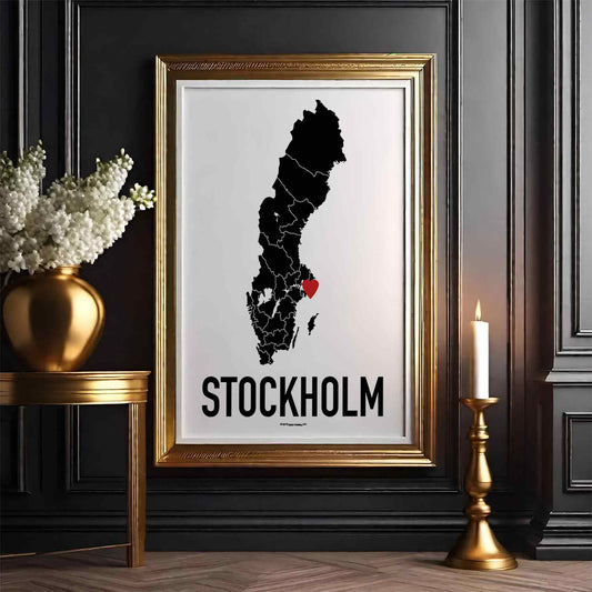 Stockholm Red Heart Poster