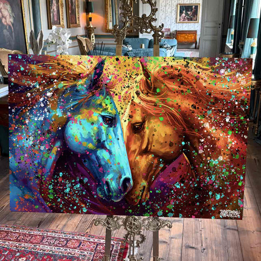 Färgglada Hästar Canvas