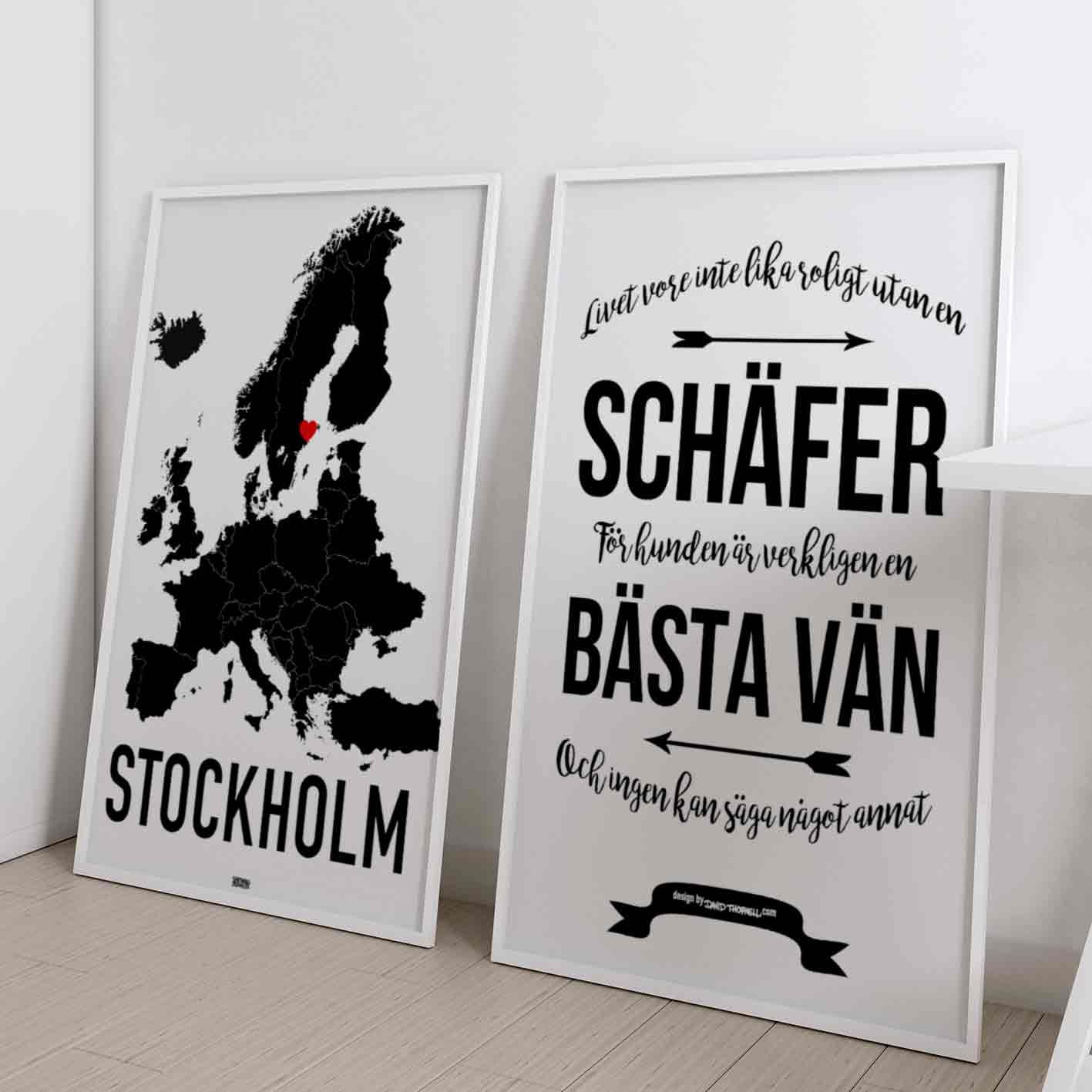 Valfri Stad Europa Heart Map Poster