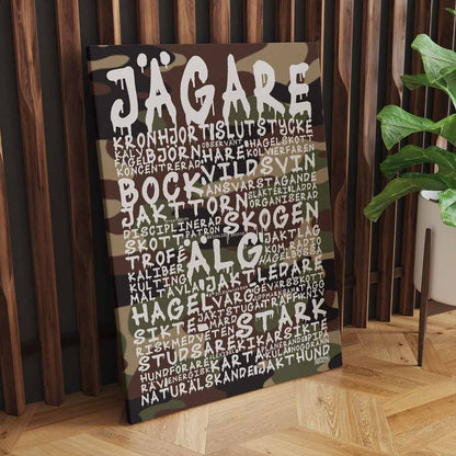 Jägare Graffiti Text Canvastavla