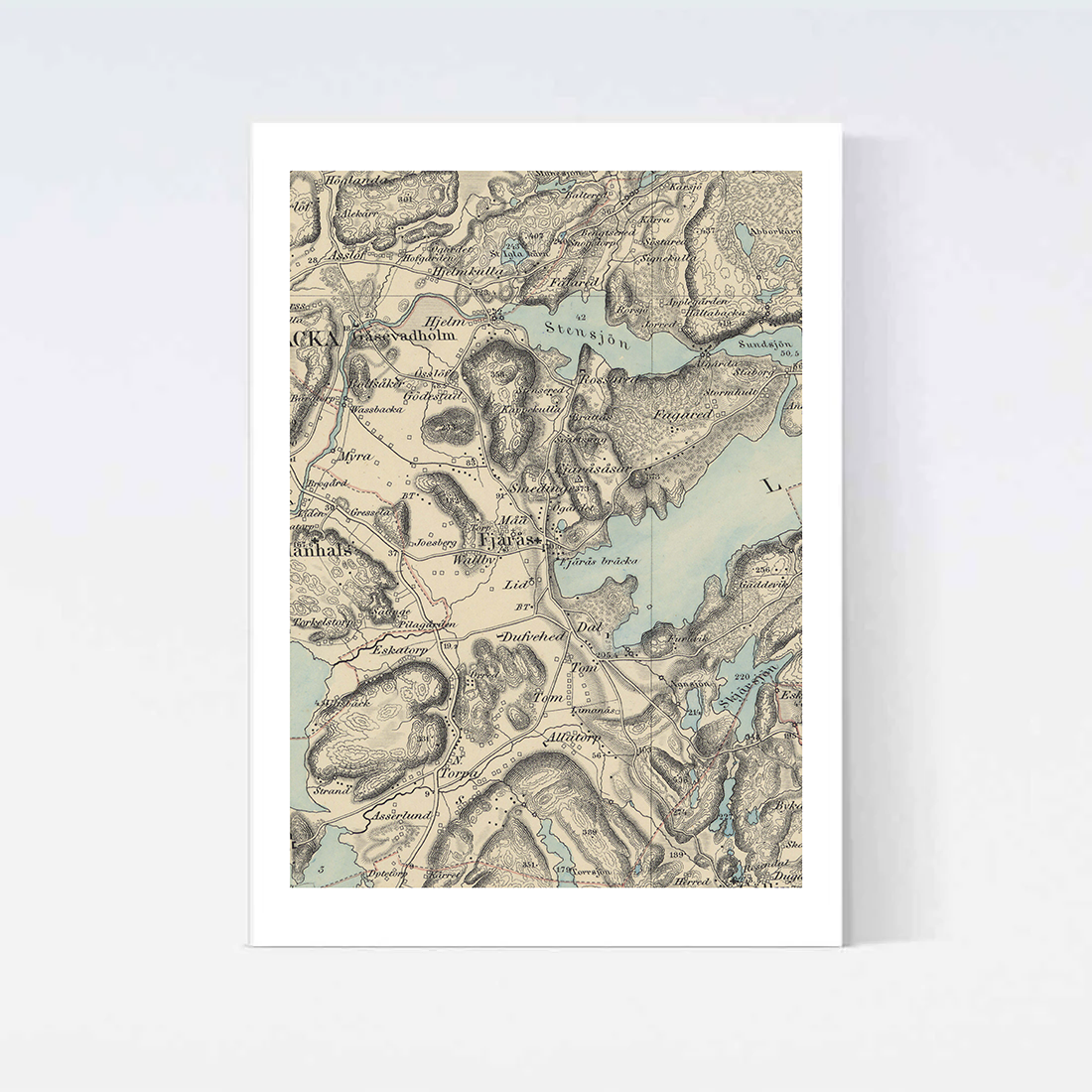 Fjärås Historisk Karta Poster