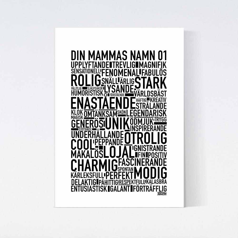 Mammas Namn Text Poster