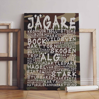 Jägare Graffiti Text Canvastavla