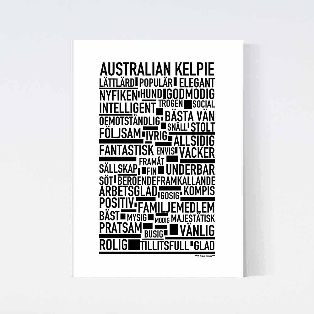 Australian Kelpie Text Poster