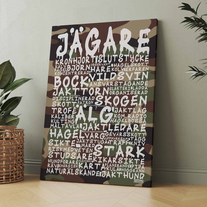 Jägare Graffiti Text Canvastavla