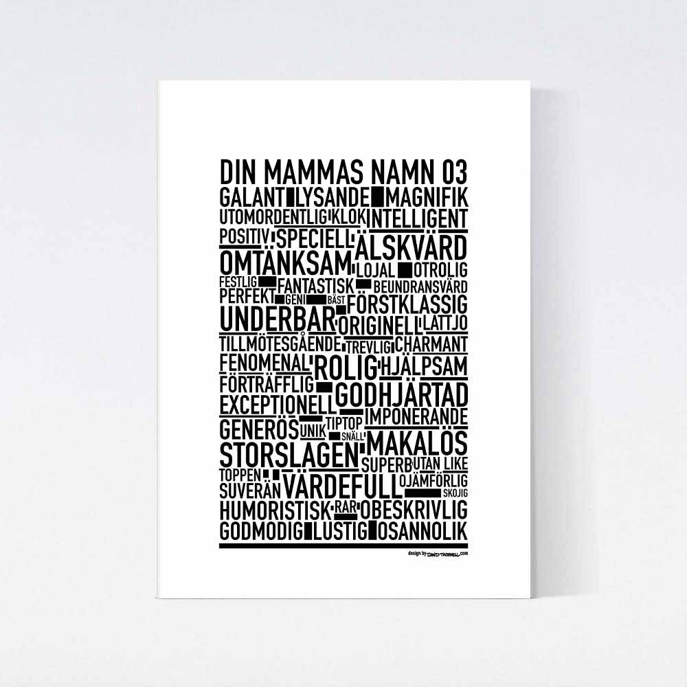Mammas Namn Text Poster