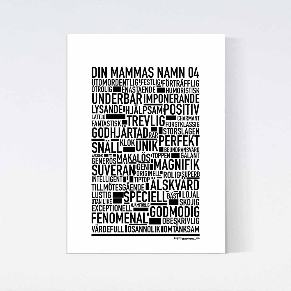 Mammas Namn Text Poster