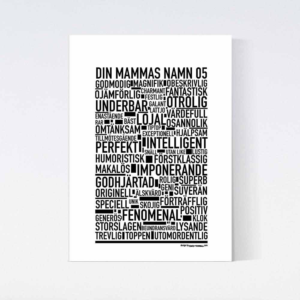 Mammas Namn Text Poster