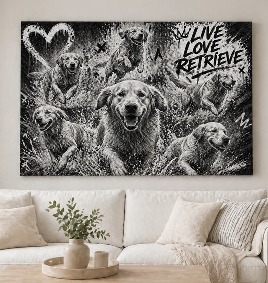 Golden retriever Canvastavla 80x120cm