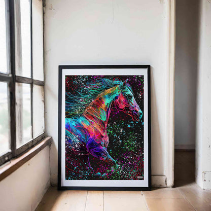 Running Colorful Horse Poster