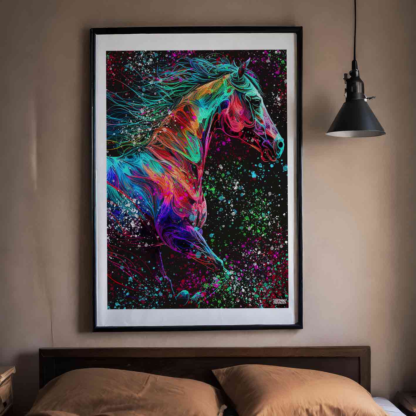 Running Colorful Horse Poster