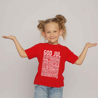 God Jul Text Barn T-shirt