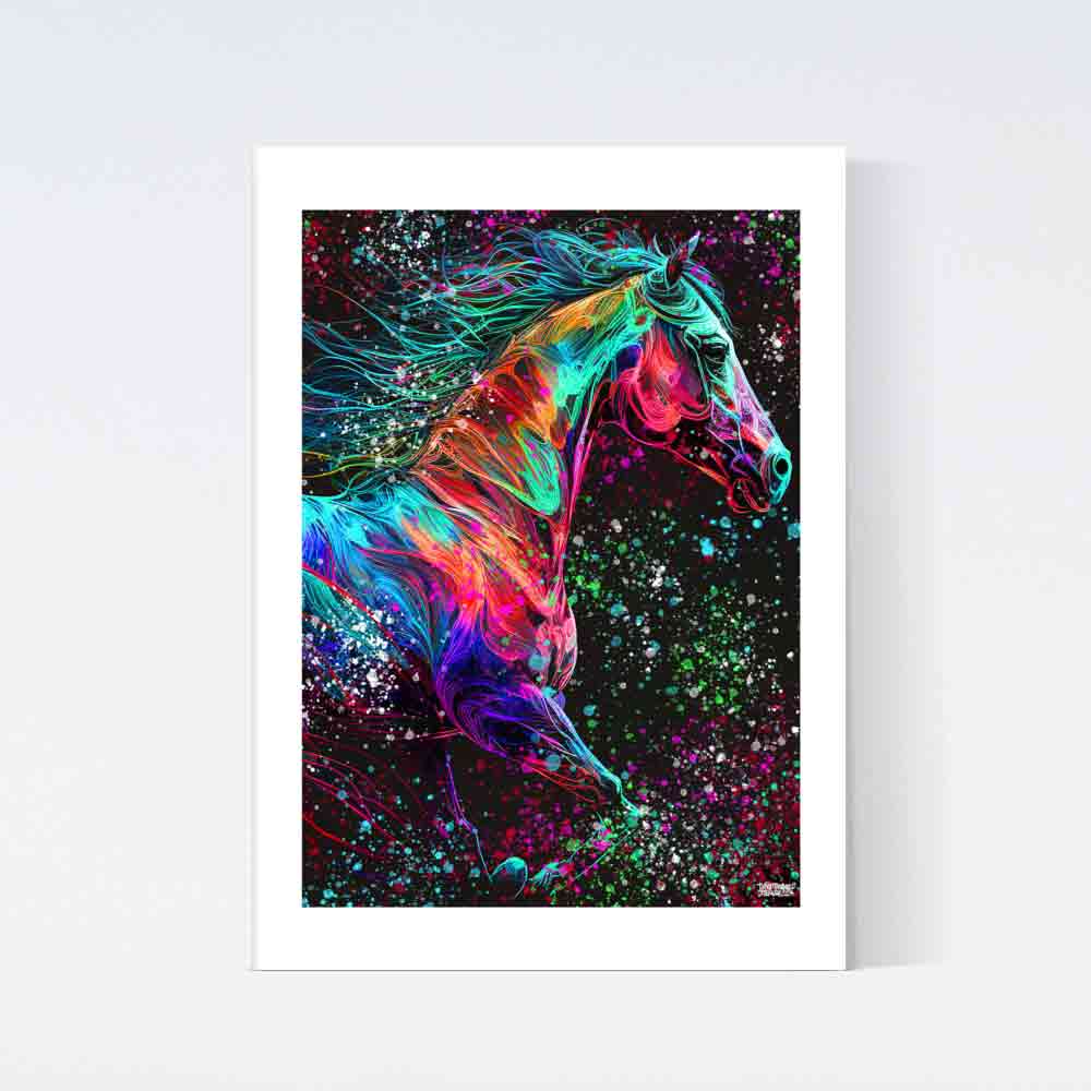 Running Colorful Horse Poster