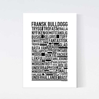 Fransk Bulldogg Text Poster