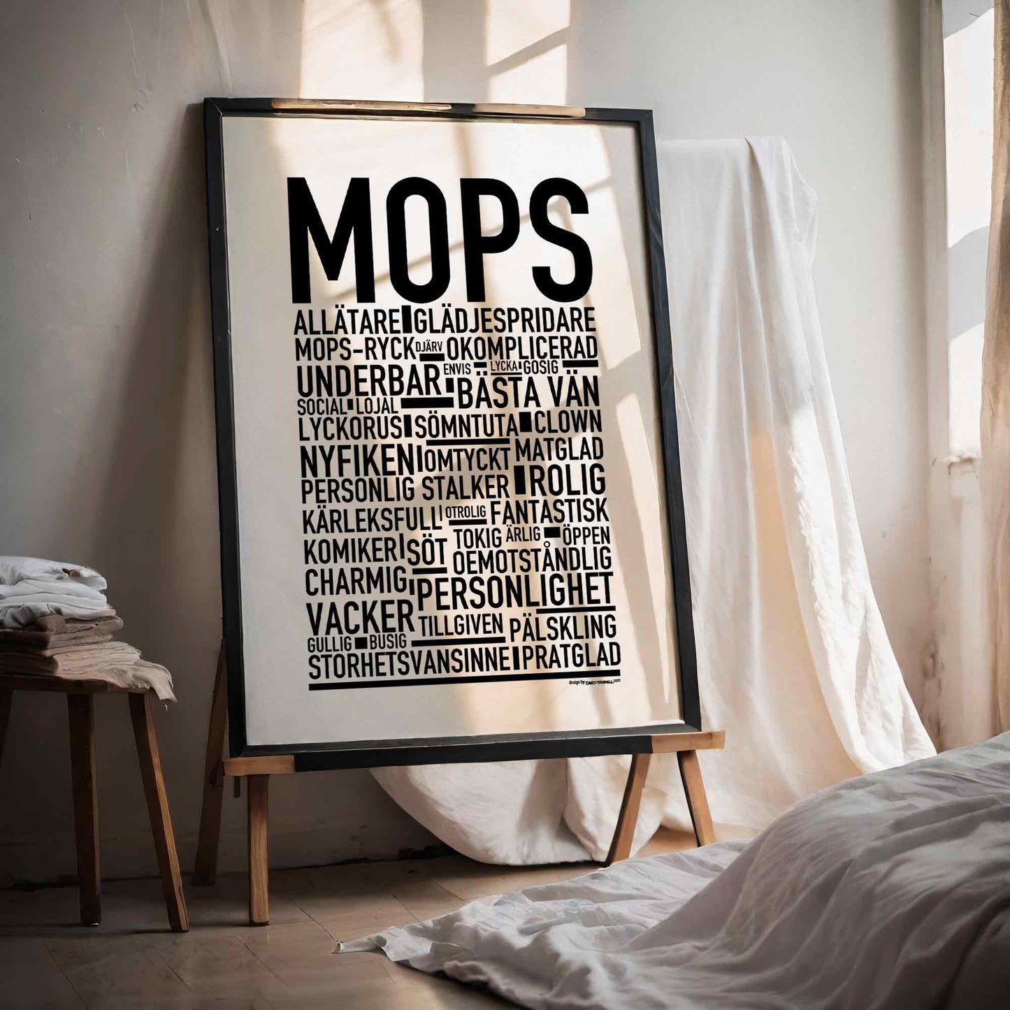 Mops Text Poster