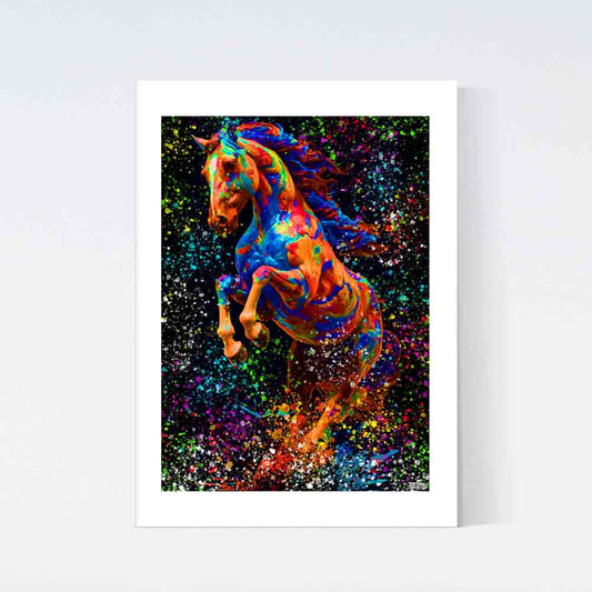 Flying Horse Colorful Poster