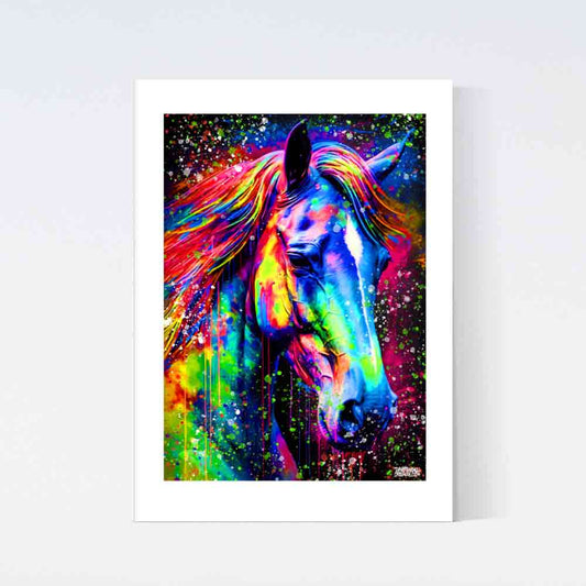 Horse Portrait Colorful Poster