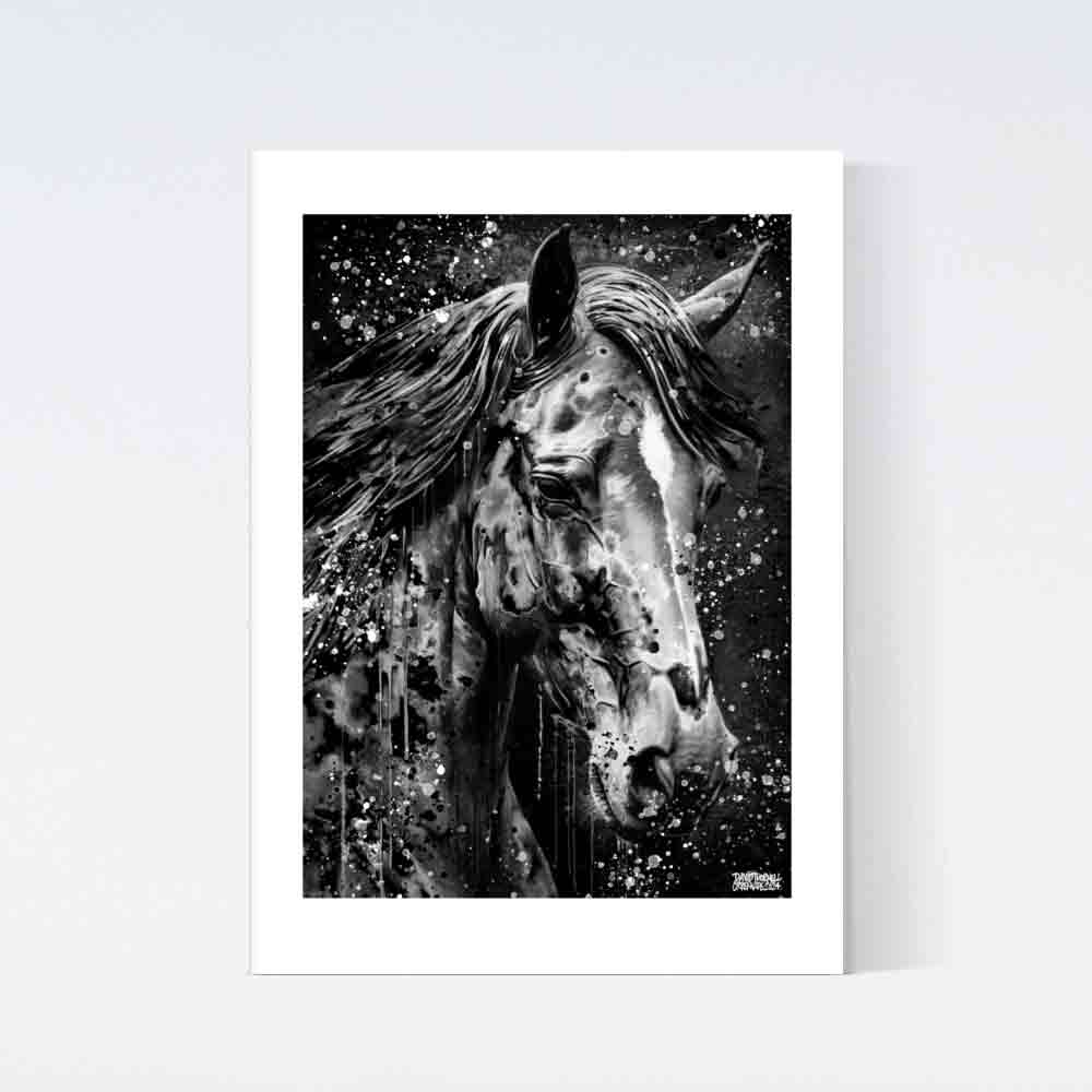 Horse Portrait Black & White Poster