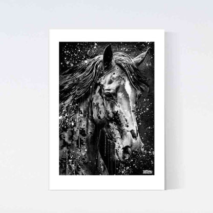 Horse Portrait Black & White Poster