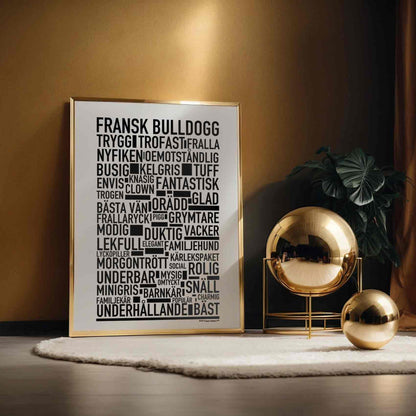 Fransk Bulldogg Text Poster