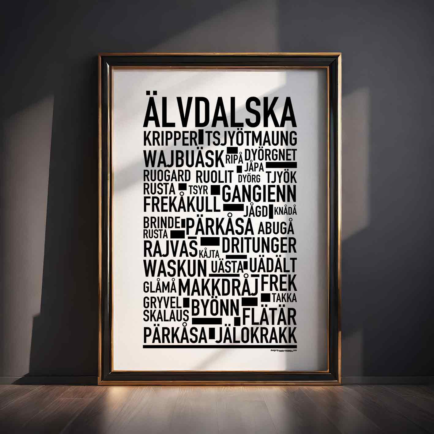 Älvdalska Dialekt Text Poster