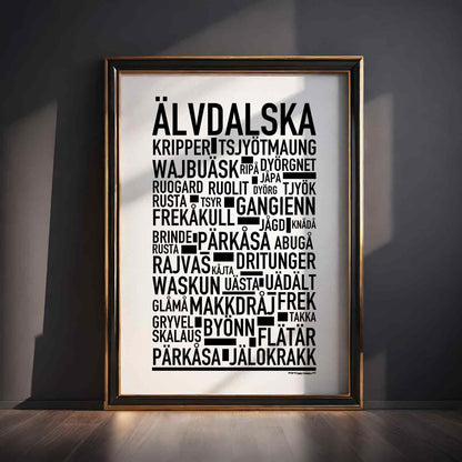 Älvdalska Dialekt Text Poster