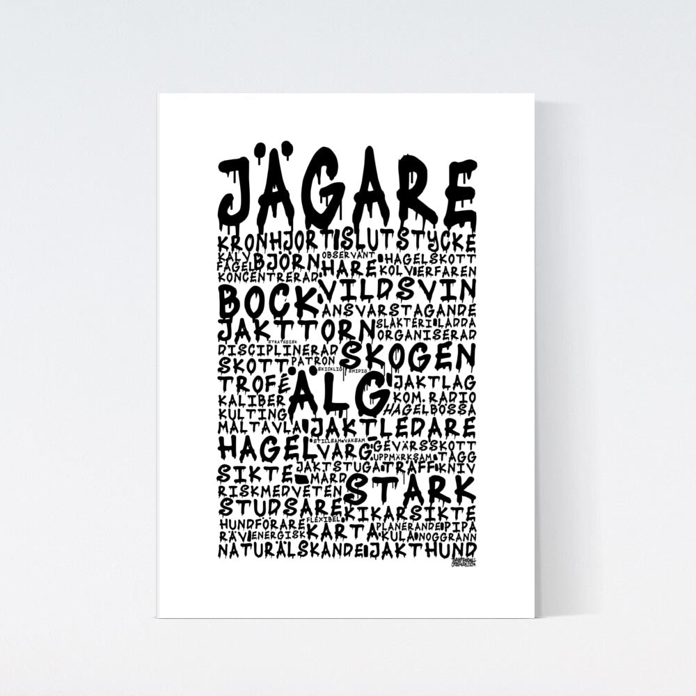 Jägare Graffiti Text Poster