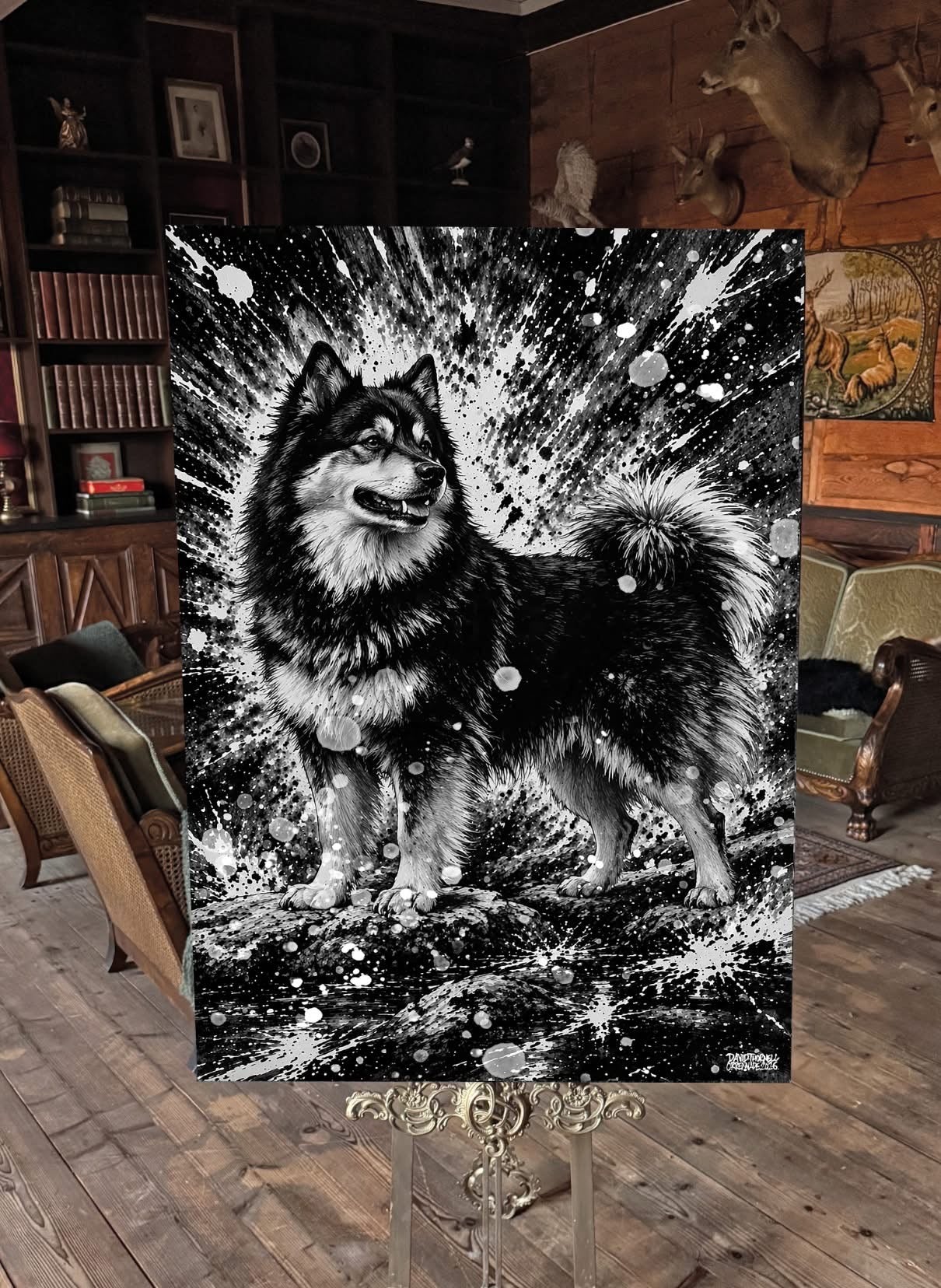 Finsk Lapphund Canvastavla 80x120cm
